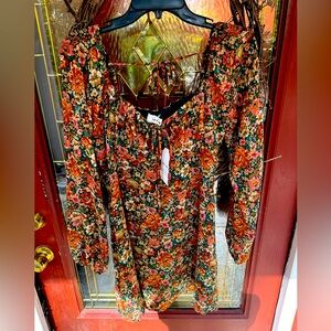 Sadie & Sage Autumn Dreams tie front dress.